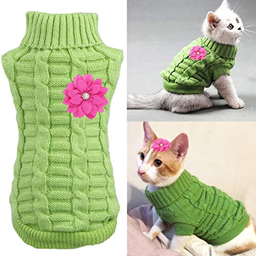 Aillion cat dog sweater for cats and small dogs, warm soft cat do…