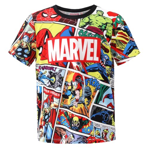 Disney Marvel Shirt Toddler Boys Athletic Graphic T-Shirts UV UPF Sun Protection Short-Sleeve Tees Sports Quick Dry Tops Kids Clothes Avengers Spider-Man Hulk Superhero Comic 4-5T