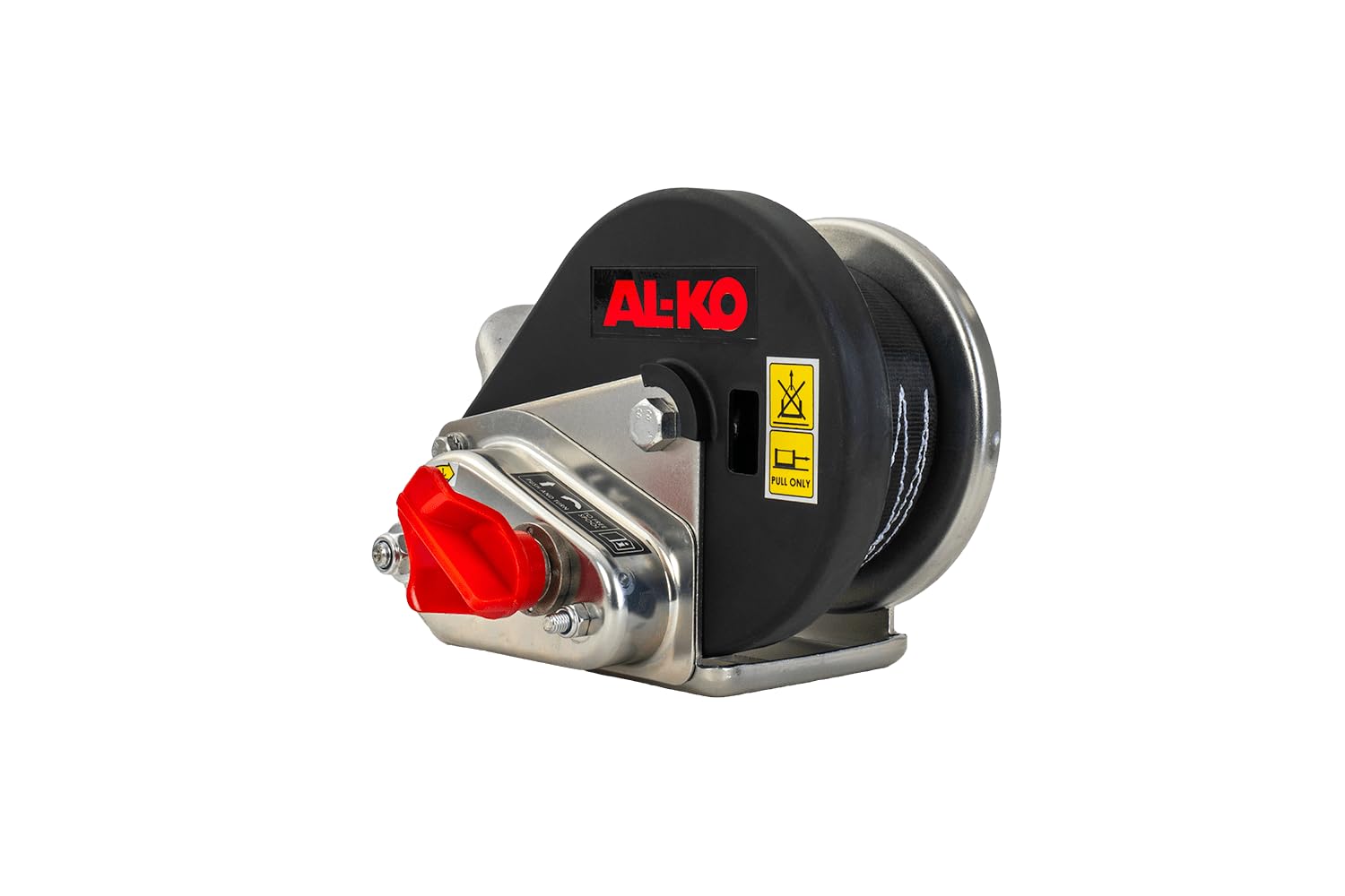 Treuil AL-KO Basic avec frein • Type 450 A avec déroulement automatique • Avec bande de 6 m pour remorquer jusqu'à 450 kg.
