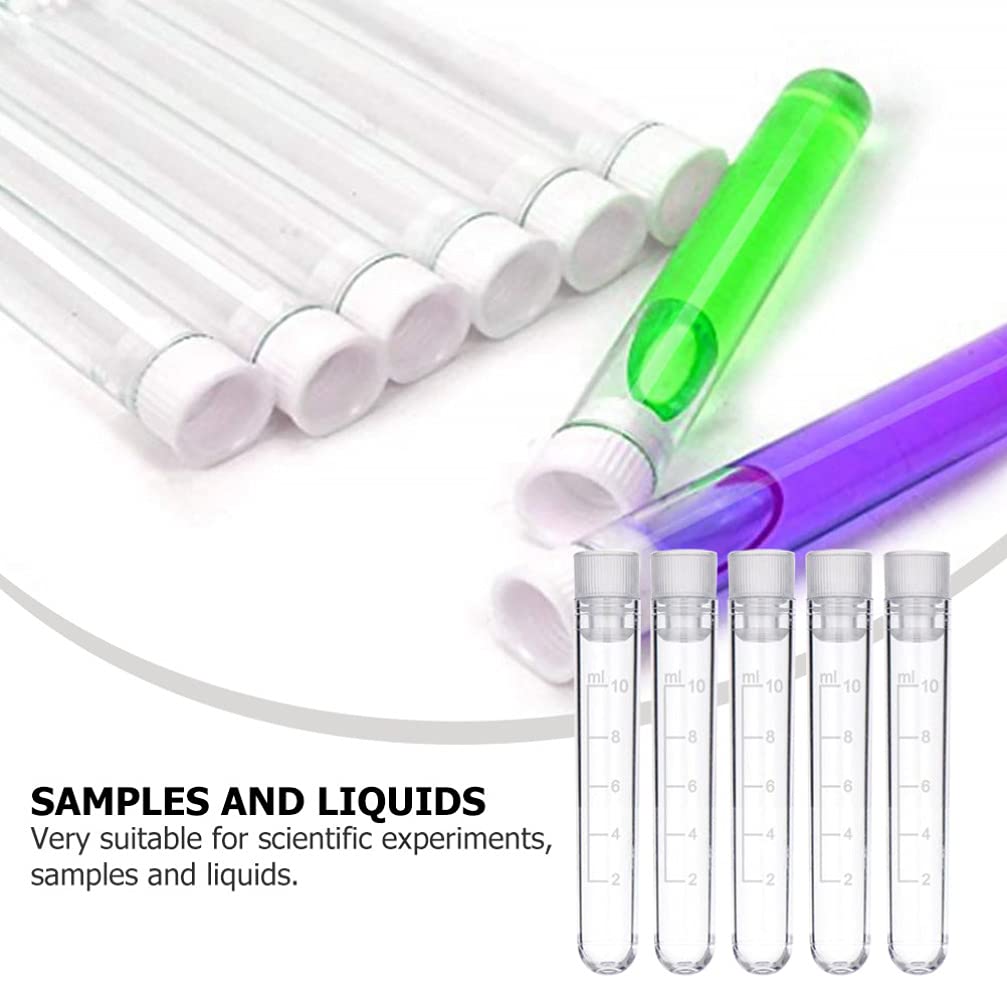 Leere Reagenzgläser transparent mit Deckeln, 50 Stück Reagenzgläser, klares Glas, Reagenzglas for Labor, wissenschaftliche Experimente, Badesalzbehälter, Aufbewahrung, 10 ml