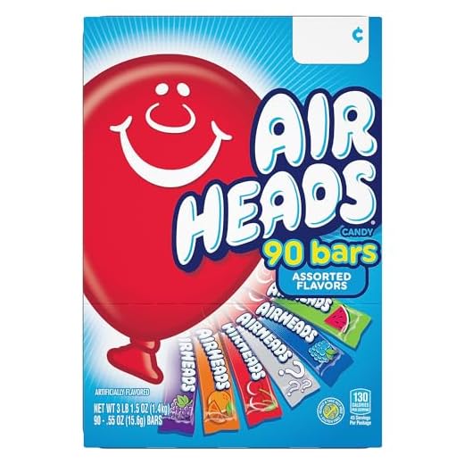 Airheads Bars, Chewy Fruit Taffy Candy, Variety Pack, Back to School for Kids, Non Melting, Party 90 Count (Packaging May Vary)