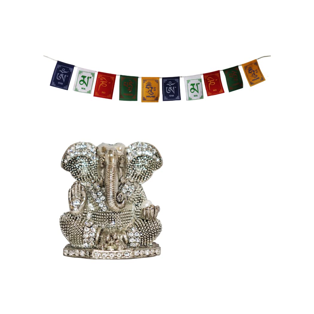 BRACOP Ganesh Statues Hindu Sculpptures Decorative Pooja Item Mini Indian Elephant God Statue Resin Ganesh Figurine Buddha Statue Handmade Elephant Ornaments Home Decoration Religious Gifts