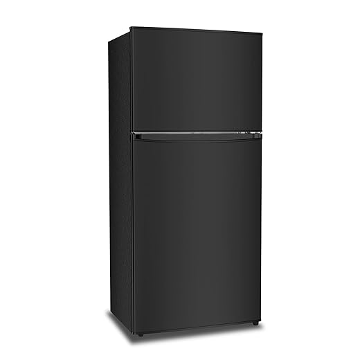 HAILANG 7.0 Cu.Ft Refrigerator with Freezer, Double Door Fridge with Top Freezer, Apartment Size Fridge for Dorm, Office, Kitchen, Home, Large Capacity, 7 Settings Temperature Adjustable(Black)