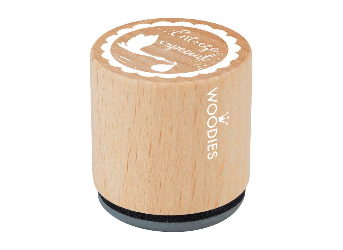 Wood and Rubber Stamp. Special delivery diam. 33 x 30 mm.