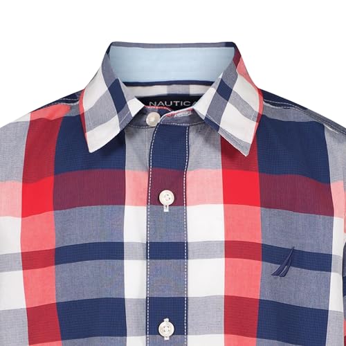Image of Nautica Boys Short Sleeve Woven Button-Down Shirt. Light Weight & Breathable