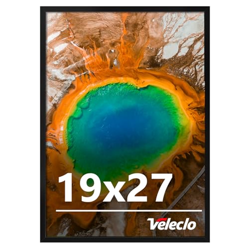 Veleclo 19x27 Picture Frame for Wall Display 19x27 Black Picture Frame with Shatter Resistant Plexiglass Stable and Sturdy 19 x 27 Poster Frame for Wall Display Handpicked Gift Collection 1 Pack