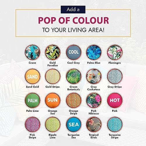 Ragged Rose Showerproof Garden Cushion Covers, 44 cm x 44 cm Printed Sofa & Outdoor Seat Cushion Covers for Garden & Patio - Image 4