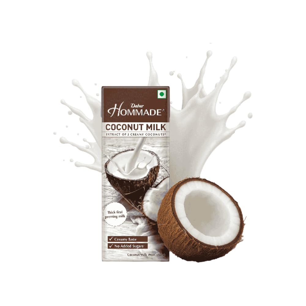 Dabur Hommade Coconut Milk, Extract of 2 Creamy Coconuts, 200ml