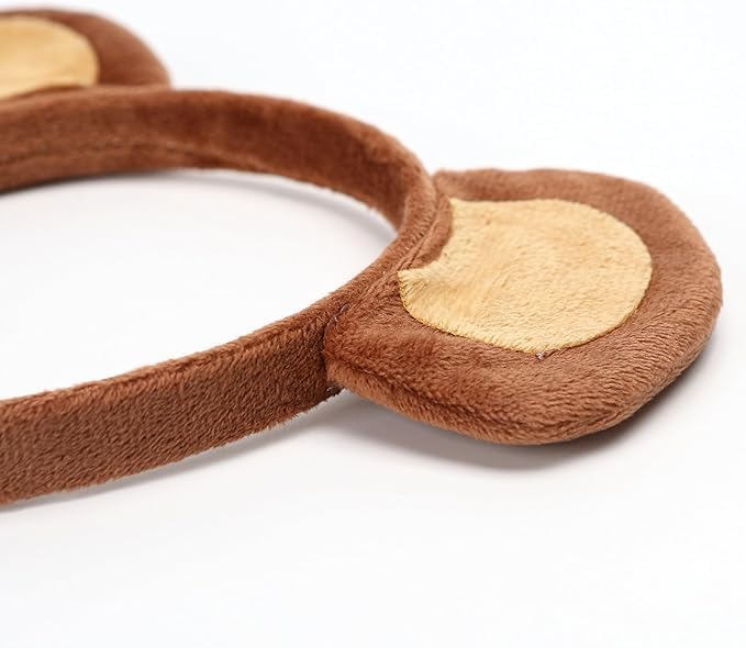 2 Set Monkey Ears & Tail, Costume Accessories Headband, Headdress Clip, Hair Hoop Cosplay Faux Dance Fancy Party Performance Tiger Giraffe Leopard Zebra Jungle Supplies Carnival Halloween, Small Size - Image 3