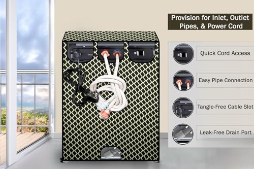 Image of Stylista Washing Machine Cover Compatible for IFB 6.5 Kg Fully-Automatic Front Loading Elena ZX Argyle Pattern Brown