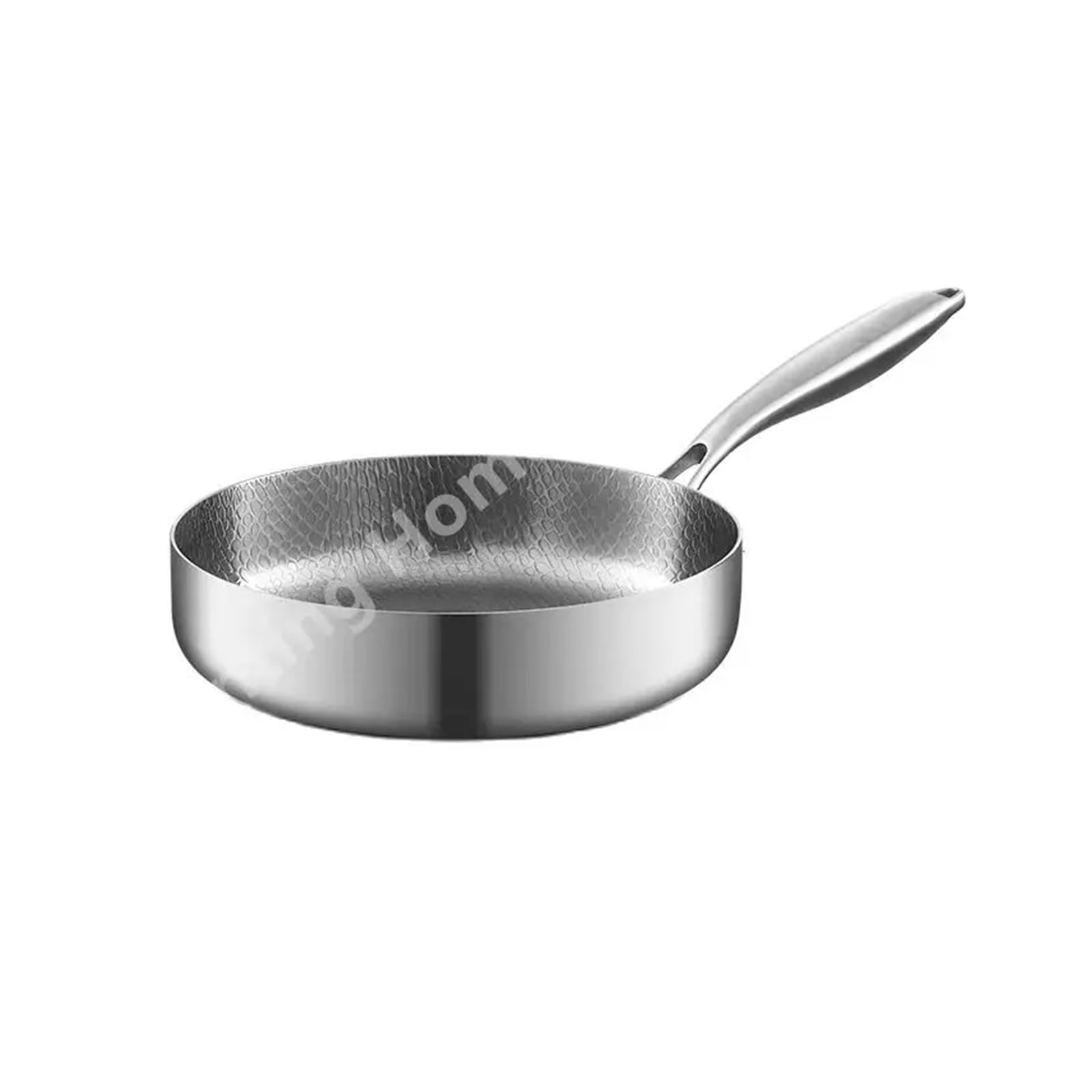 poele inox Poêle à frire en acier inoxydable, wok antiadhésif, casserole non revêtue, poêle steak, cuisinière induction, gaz, ustensiles de cuisine(20cm)