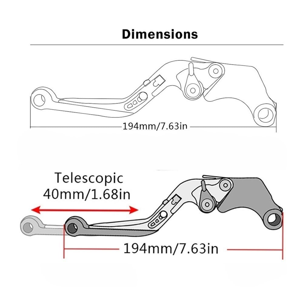 Embrague Maneta Freno Compatibile Con Para YZF-R1 Para Yzfr1 2004 2005 2006 2007 2008 Para YZF-R6 Yzfr6 2005-2015 2016 Palancas De Freno Embrague Motocicleta CNC(Golfen YZFR1)