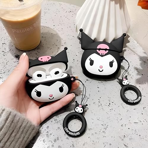 Image of Airpods 4 Cover Silicone Case (2024) Active Noise Cancellation (ANC) with Keychain Protective Case ((Black) Koromi)