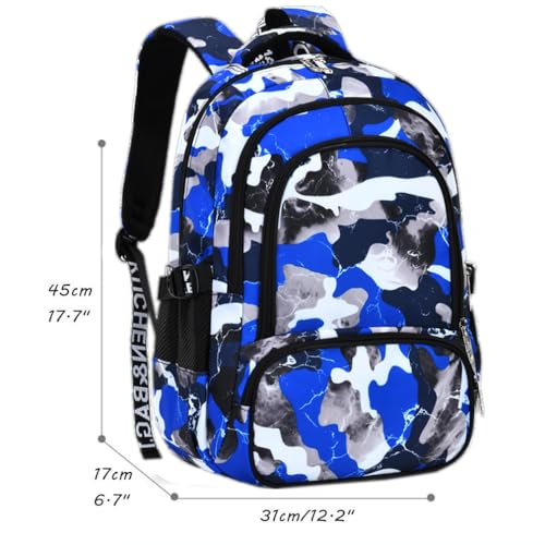 Image of Ladyzone Camo School Backpack Lunch Box Set Lightweight Schoolbag Travel Camp Outdoor Daypack
