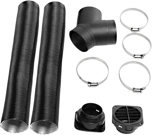 Conducto de tubería de calefacción Parte Y Aire caliente 75mm/3" Salida Tubo de Ventilación Abrazaderas de Manguera de Tubería de Ventilación, 2