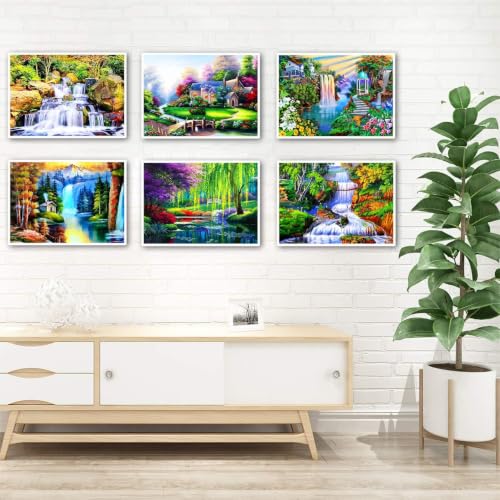 Image of TINY FUN 12 Pack Diamond Art Kits for Adults & Beginners 5D Diamond Painting with Round Full Drill for Home Wall Decor Gift