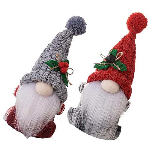 Anneome 2 Piezas Decoración Navideña Rudolph Muñeco Sin Rostro Hebilla De Cortina (Rojo + Gris 1 Cada) 2 Piezas Adornos Colgantes De Navidad Sintió Cortinas Navideñas Tejido De Punto