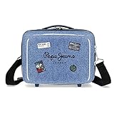 De Joumma Bags. Pepe Jeans Digital Neceser Adaptable con Bandolera Azul 29x21x15 cms Rígido ABS 9,14L