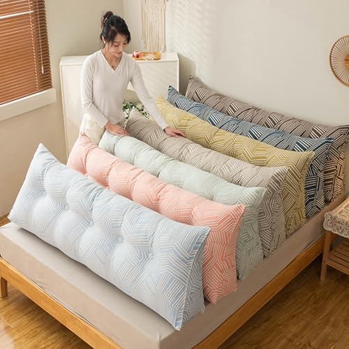 Large Headboard Wedge Pillow for Bed Reading - Triangular Backrest Support Pillow, 120cm Bed Sitting Comfort, Ideal for Reading and Relaxing, Ergonomic Headboard Cushion