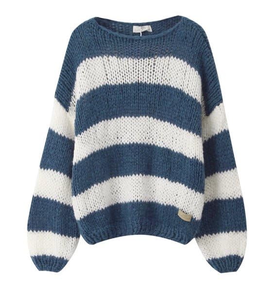 Women Oversized Stripe Sweater Y2k Vintage Long Sleeve Round Neck Colorblock Pullover Casual Knitted Jumper Top4