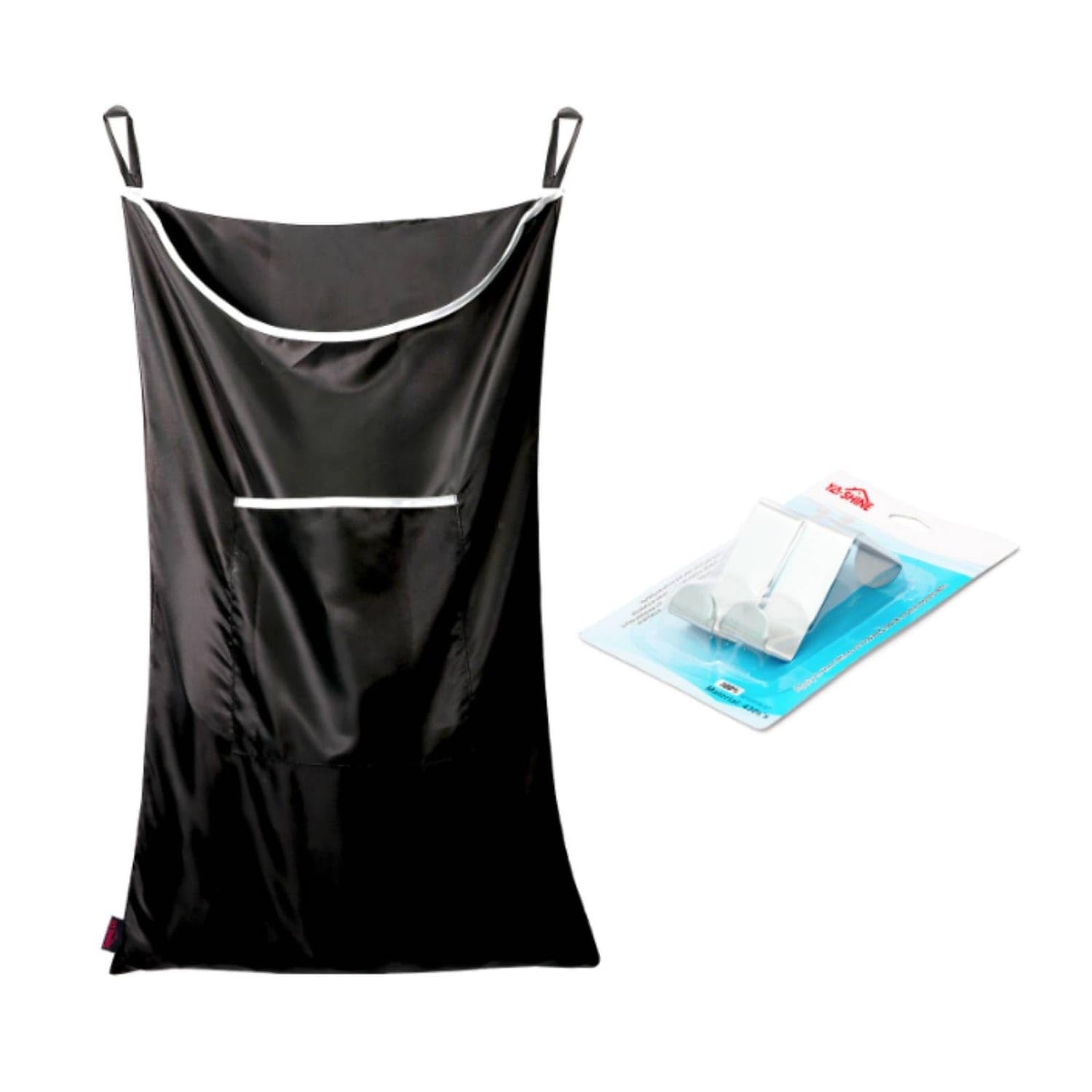210D Oxford Cloth Door Hanging Storage Bag Stainless Steel Hooks Hanging Door Organizer, Black-image-19