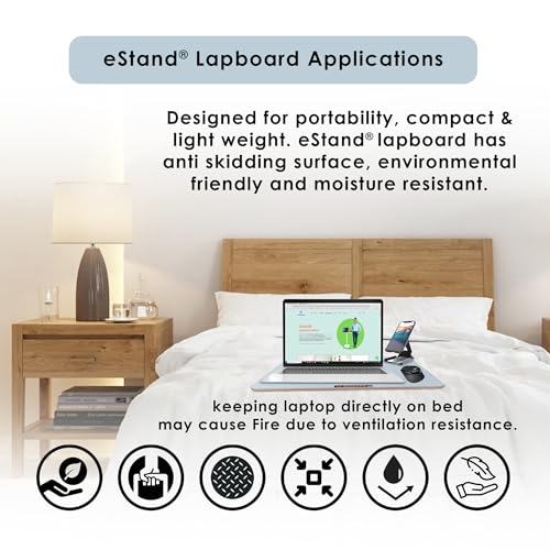 Image of Lap Board for Study | Home | Dining | Office | Laptop | Computer Desk | Reading & Writing | Multi-Purpose | Made in India | (Pine, LB 16 inchX24 inch Pine)
