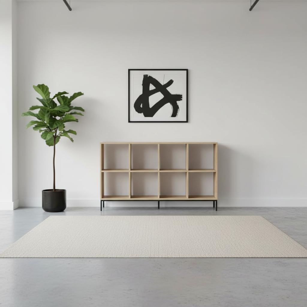 MOBLEKIT | Estantería Cubo 8 Compartimentos 118×29×72 cm, Estantería de Madera con Patas Metálicas, Librería Baja de Almacenaje con Baldas Amplias, Mueble Auxiliar para Salón, Dormitorio o Despacho
