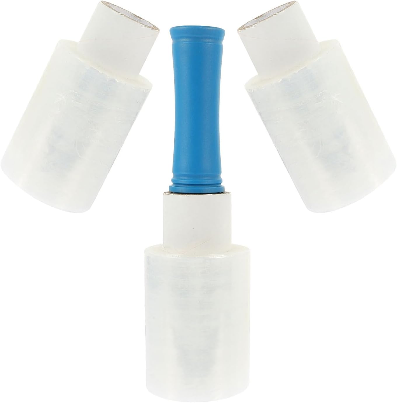 Didiseaon Industrial Stretch Film Wrap 0.02mm X 10cm X 150m, 4 Rolls with Blue Handle, Plastic Packing Cling Film for Shipping and Moving Protection