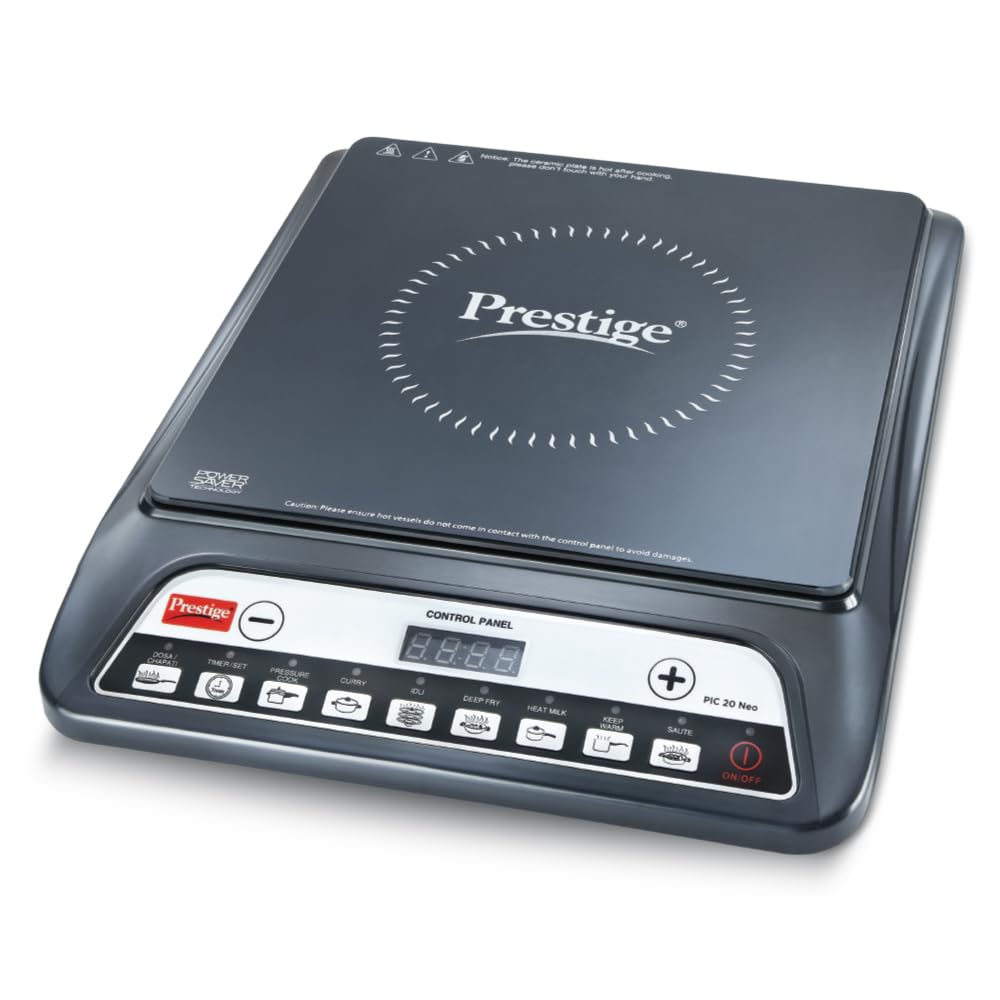 Prestige Pic 20 Neo Induction Cooktop 1600W|Indian Menu Options| Automatic Voltage Regulator| Timer With User Pre-Set, Manual, Black-image-24