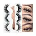 3 Styles False Eyelashes Synthetic Fiber Material 3D Mink Lashes 100% Handmade Natural Fluffy Long Soft Reusable Fake Eyelashes with Eyelash Applicator (3 Pairs)