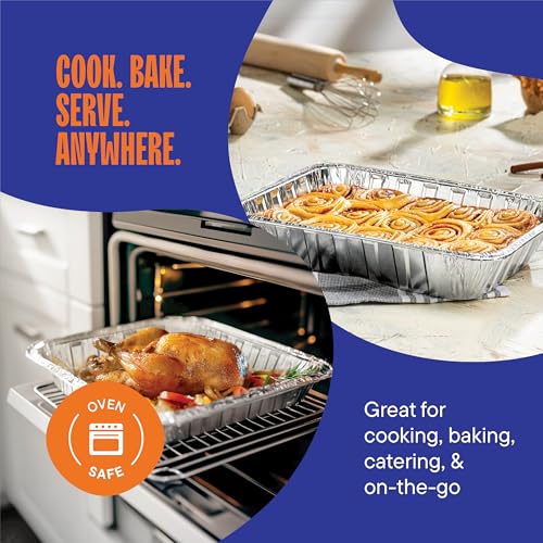 image for Stack Man Aluminum Pans 9x13 Disposable Aluminum Foil Pans [30-Pack] L