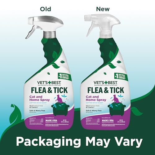 Vet's Best Flea & Tick Indoor Home Spray for Cats, Cotton Spice, 32 oz | Plant-Based Flea & Tick Spray, Cotton Spice Scent, Kills Fleas & Ticks on Contact, Gentle Indoor Cat Home Treatment - Image 3