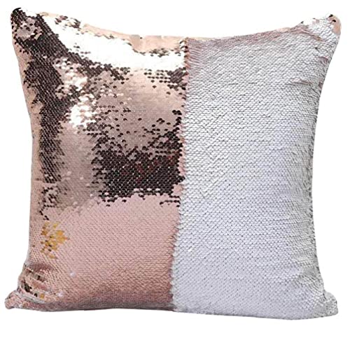 1pc Taies d'oreiller 40 * 40 Paillettes Jetez Coussin Coussin Coussin De Coussin Décoratif Couvercle De Coussin De Paillettes Réversibles pour Canapé Fête...