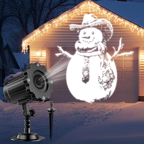 3D Dynamic Christmas Projector Lights Outdoor Indoor-2025 Upgrade Snowman Christmas Decorations,Waterproof Holiday Projector Lights for Window Ground Roof Wall Yard Xmas Decor