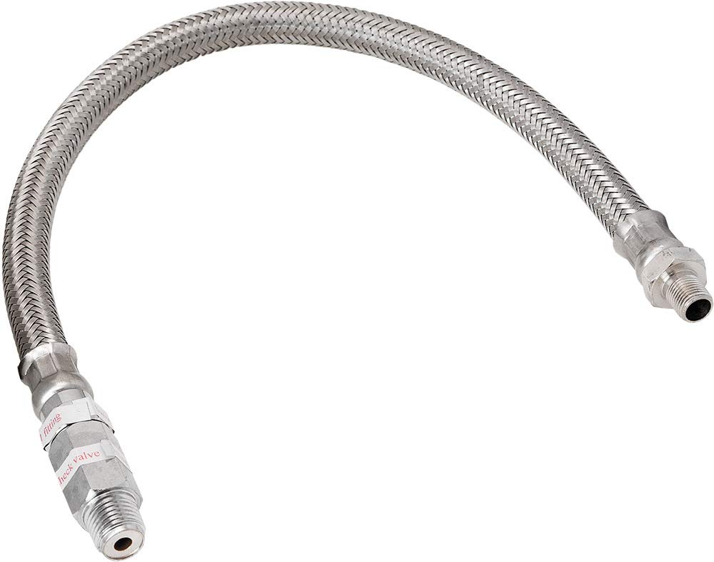 Vixen Horns Stainless Steel Air Compressor Braided Leader Hose with Check Valve 1/8
