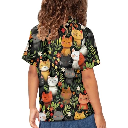 PinUp Angel Breathable Hawaiian Shirt for Kids Summer Beach Vacation Button Up Funny Tropical Graphic Shirt Top4