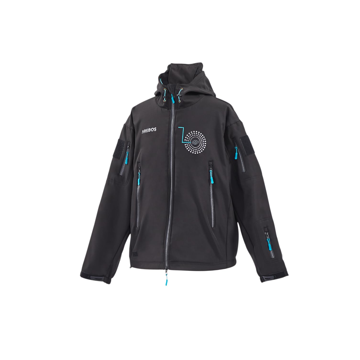 AREBOS Wodoodporna kurtka zimowa | ocieplana kurtka softshell | 7 stref grzewczych w tym power bank 10000 mAh | 3 poziomy ogrzewania | wiatroszczelna | unisex | 2XL