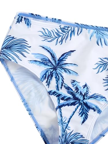 Milumia Girl's 3 Piece Swimsuit Floral Spaghetti Strap Bikini Set with Cover Up Skirt4