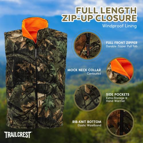 TrailCrest by Treel Mens Reversible Camo & Safety Blaze Orange Vest4