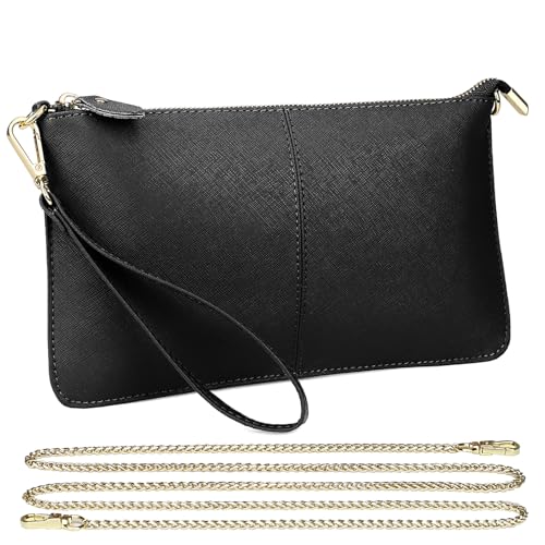 Image of Uromee Wristlet Wallet Clutch Purses for Women Genuine Leather Crossbody Bag Handbag with Detachable Shoulder Chain