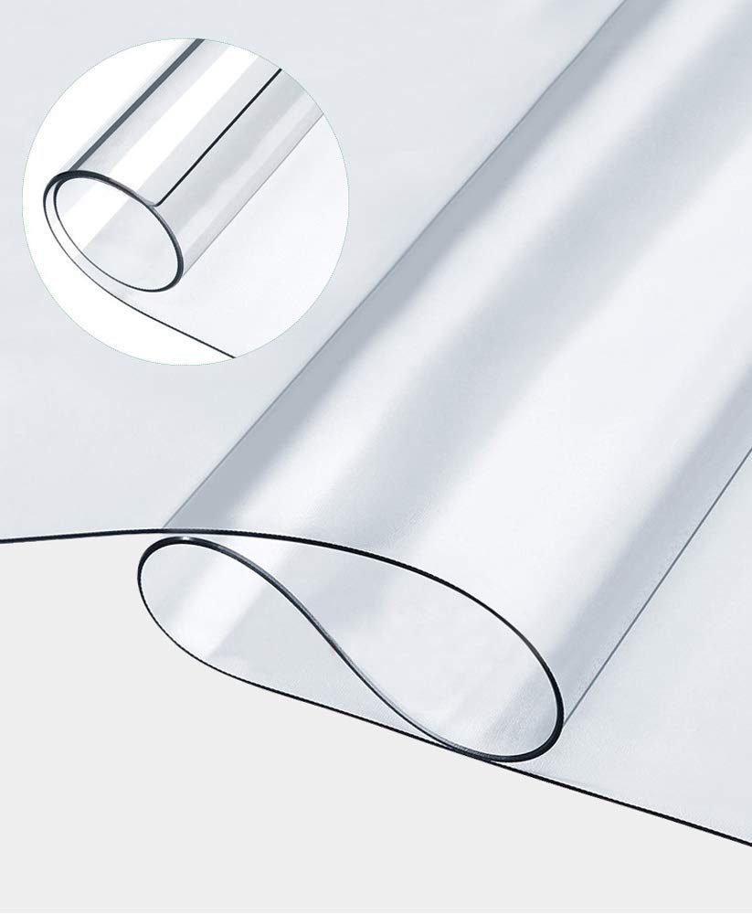 Tappetino da scrivania trasparente, antiscivolo, tappetino per mouse in PVC, impermeabile, per ufficio, protezione da scrivania per computer portatile, scrivania, 90 x 45 cm
