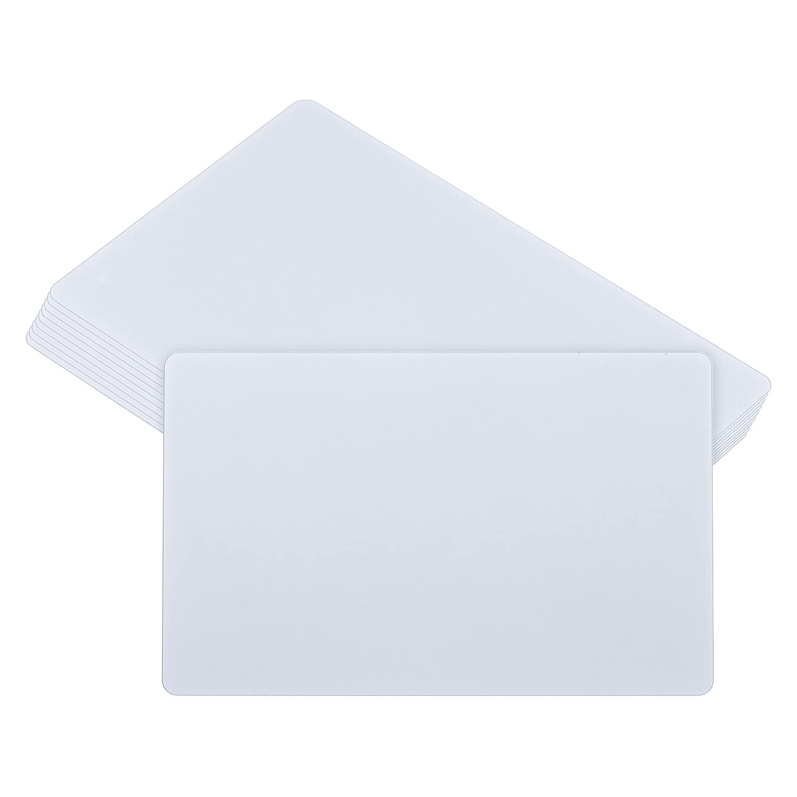 PATIKIL 0.21mm Metal Business Cards, 20 Pack Blank Name Card Laser Engraving Aluminum for DIY Gift Cards Silver