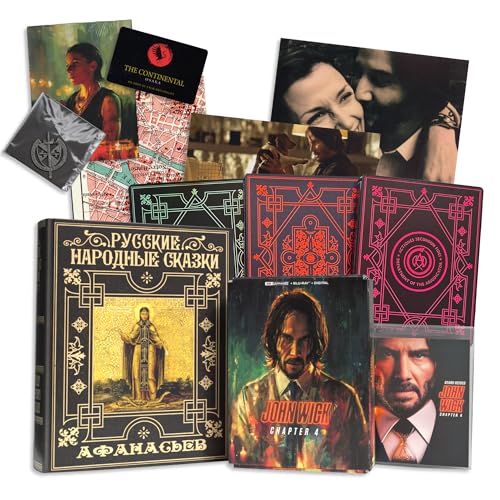 Image of John Wick - The 4K Complete Continental Collection: Limited Steelbook 1-3 Boxset With Deluxe Chapter 4 Boxset + Including Paris Map, Continental Pin & Room Key, and Post Cards