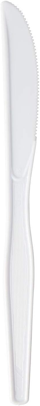 Dixie KH217 Heavywt Plastic Knives, Bulk, 7-1/2-Inch L, 1000/CT, White