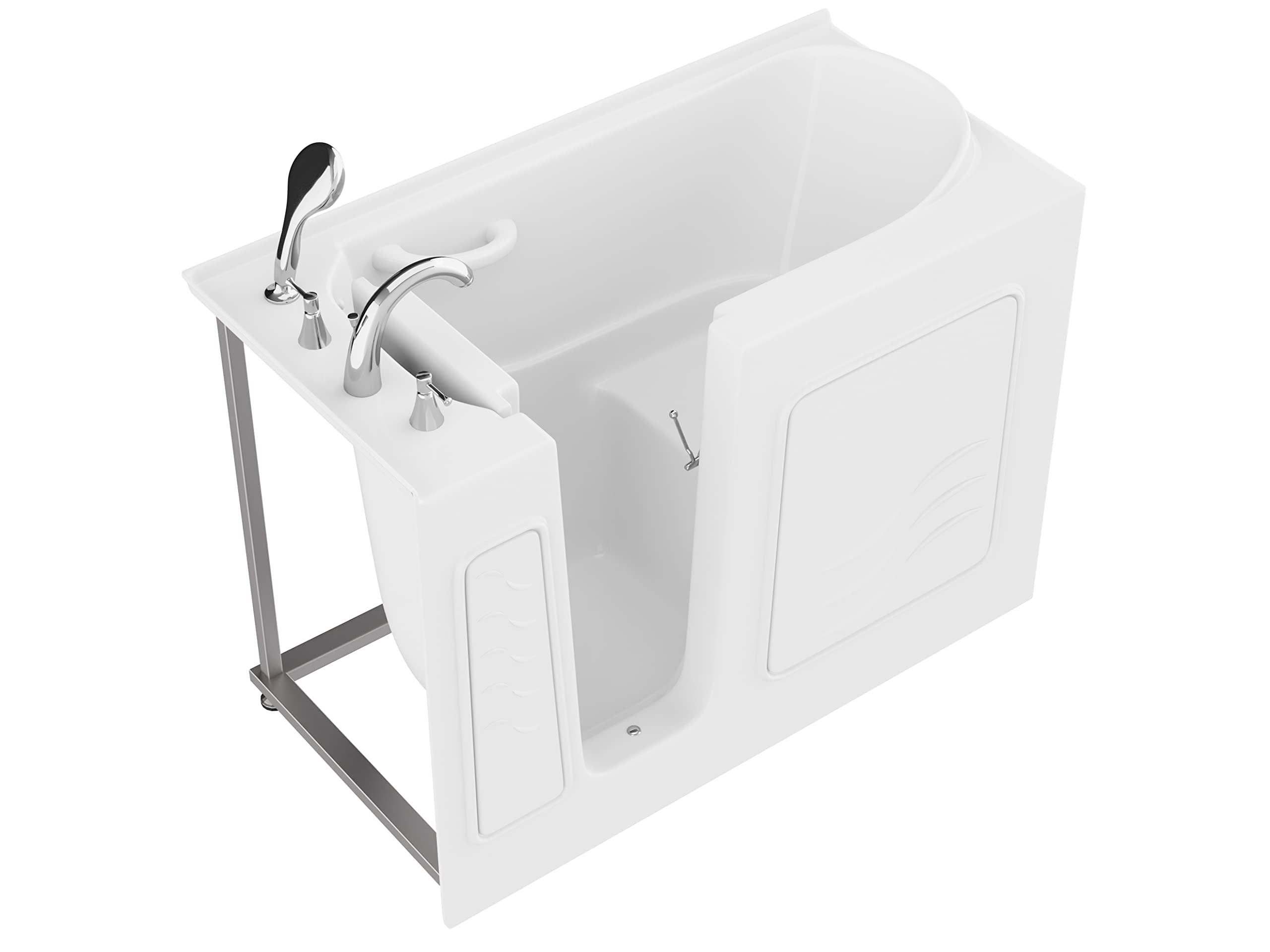 ▼ ben ANZZI Walk In Tub 53'' x 26'' Left Drain Soaking in White
