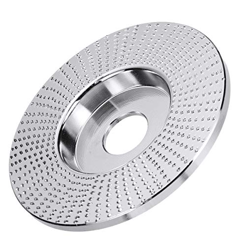 Angle Grinder Disc Grinder Shaping Disc Wood Tungsten Carbide Grinding Wheel Carving Abrasive Disc, Golden Flat disc for Carving Shaping Polishing Grinding Wheel Plate (100mm 16mm, Silver, Flat Plane)