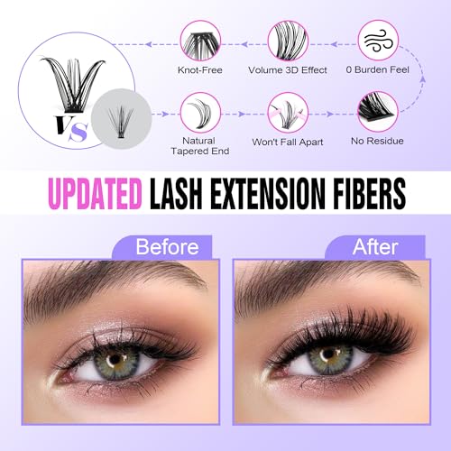 Image of Pawotence Lash Extension Kit Individual Lash Clusters Kit 40D 50D Eyelash Extension Kit 8-16mm Eyelash Clusters with Lash Bond and Seal, Lash Tweezers for Beginners (40D&50D, 0.07D, 8-16mm, Kit)