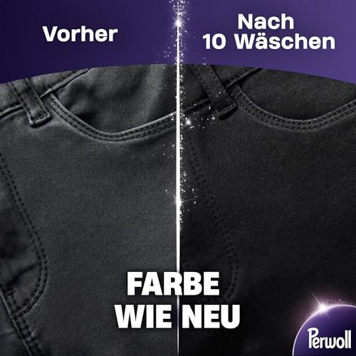 Perwoll Renew Black Waschmittel (27 Waschladungen), Feinwaschmittel reinigt sanft und erneuert dunkle Farben und Fasern, für alle dunklen Textilien, mit Dreifach-Renew-Technologie 3