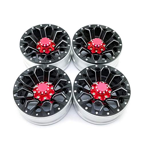 FancyswES8eety RC Rock Crawler Llanta de Rueda de Metal 1,9 Pulgadas Beadlock Cubo de Rueda de Metal 1/10 Juego de Repuesto de Coche para SCX10 para km2 para TRX4 para 90046