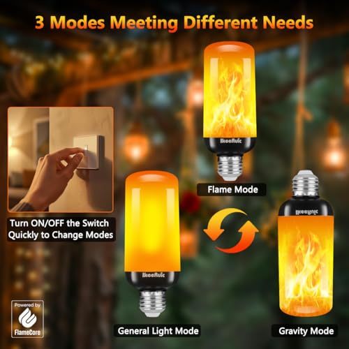 Ikeeruic 793 2024 Newest Gen2 Flame Light Bulbs, Most Realistic Flickering Light Bulbs thumb #4